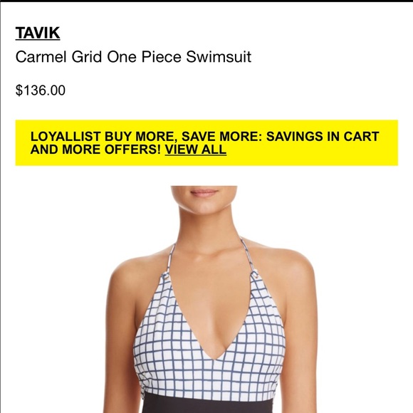 Tavik Grid One Piece Swimwear Size Small - Picture 6 of 6